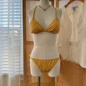 RETRO Y2K BOHO ROXY eyelet bikini